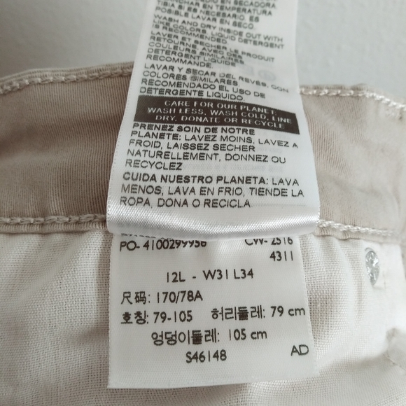 Signature By Levi Strauss Pant Men's 31X34 Sand Khaki Work Wear - Picture 6 of 7